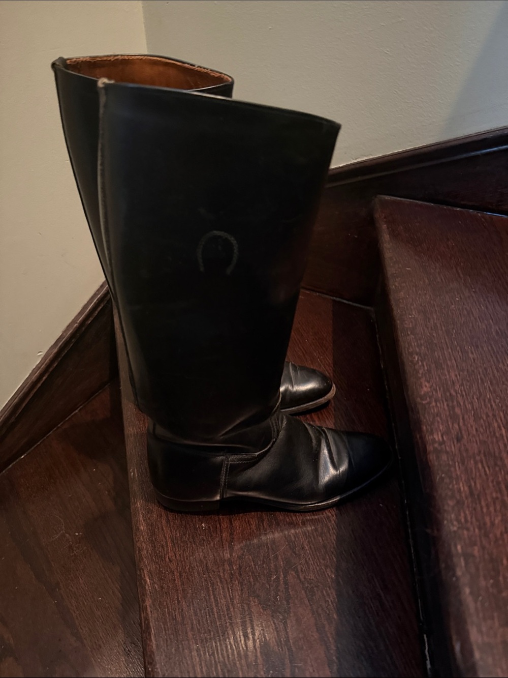 Tall Black Leather Riding Boots